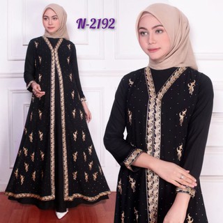  ABAYA  TURKEY TURKI HITAM  BORDIR KERIS N 2192 ABAYA  MURAH 