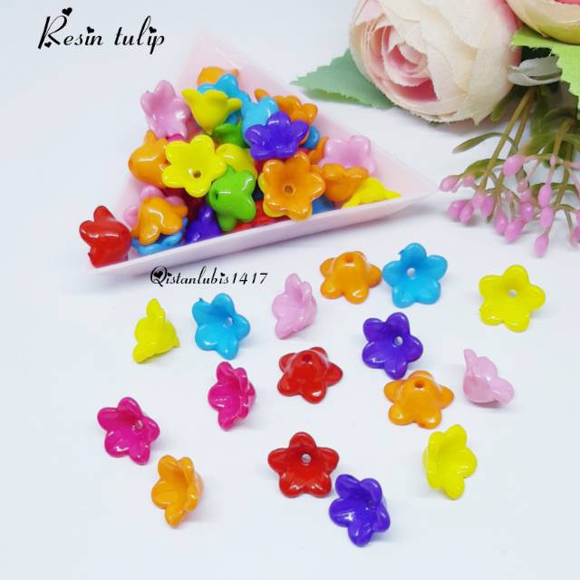 Resin terang motif tulip mekar