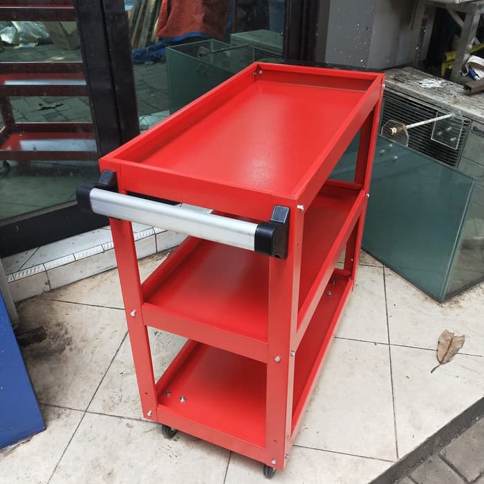 Rak perkakas mekanik 3 tingkat trolley tools 3 tiers Rak perkakas mekanik 3 tingkat trolley tools 3 tiers