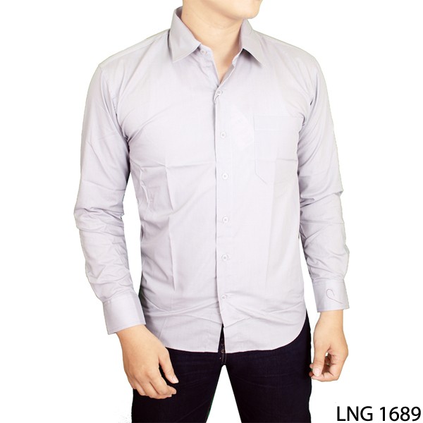 Baju Panjang Pria Casual Katun Abu LNG 1689