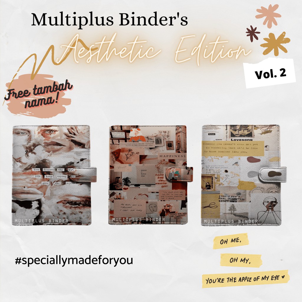 

Binder 26 / 20 / 6 ring Custom Aesthetic Edition vol. 2 ukuran A5 B5 A6 FREE Tambah Nama!