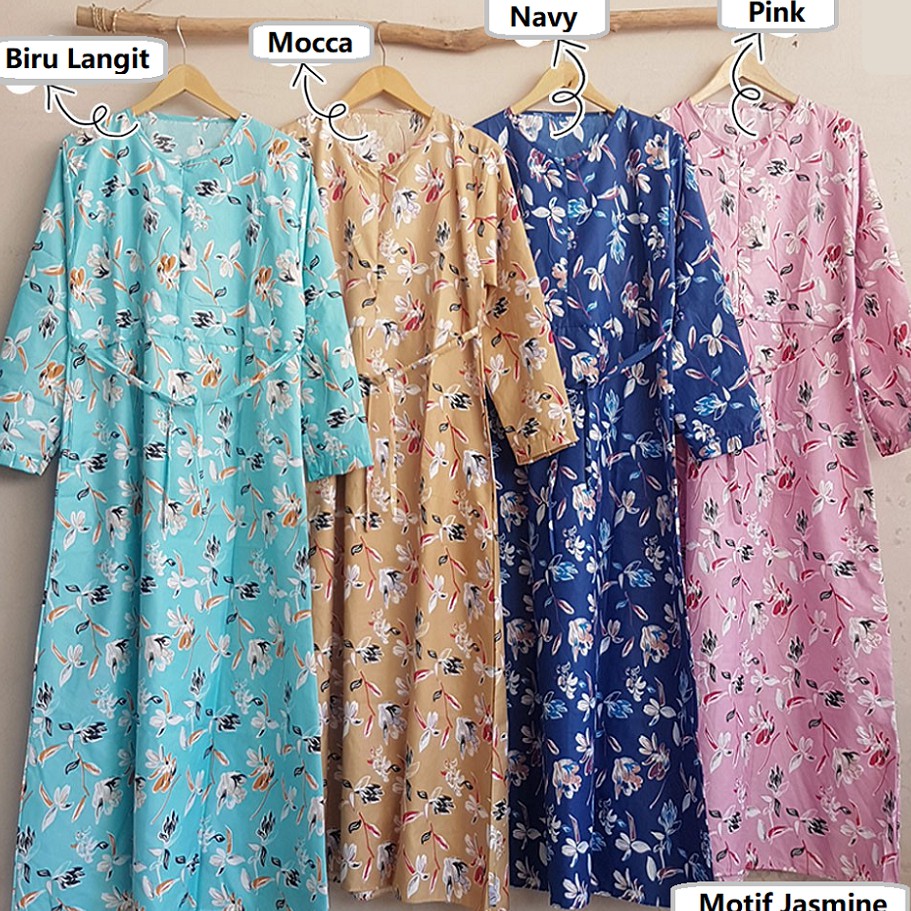 baju gamis Katun Jepang Motif Rasti, Bunga, Etnik, Retro, Polkadot, Vintage best seller