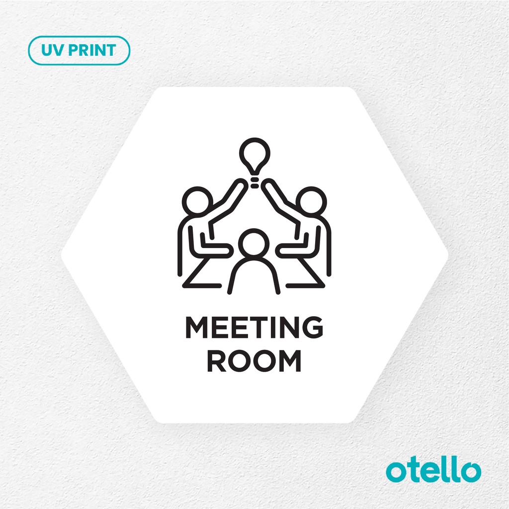 Meeting Room Sign Board Akrilik Tempel Signage Dinding Papan Label Acrylic Restoran Wall Stiker Dinding Petunjuk Toko Cafe