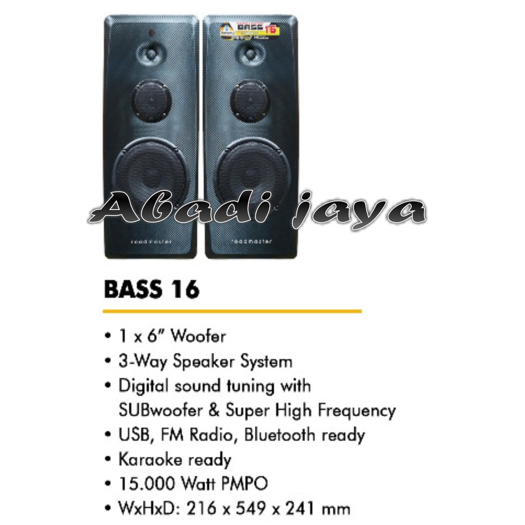 speaker aktif ROADMASTER BASS 16 BASS16 USB BLUTOOTH