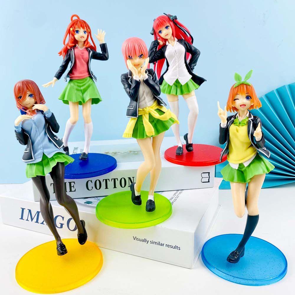 [Elegan] Nakano Miku Action Figure Mainan Kreatif Patung Nakano Miku Miniatur Gotoubun No Hanayome Ornamen Desktop Klasik