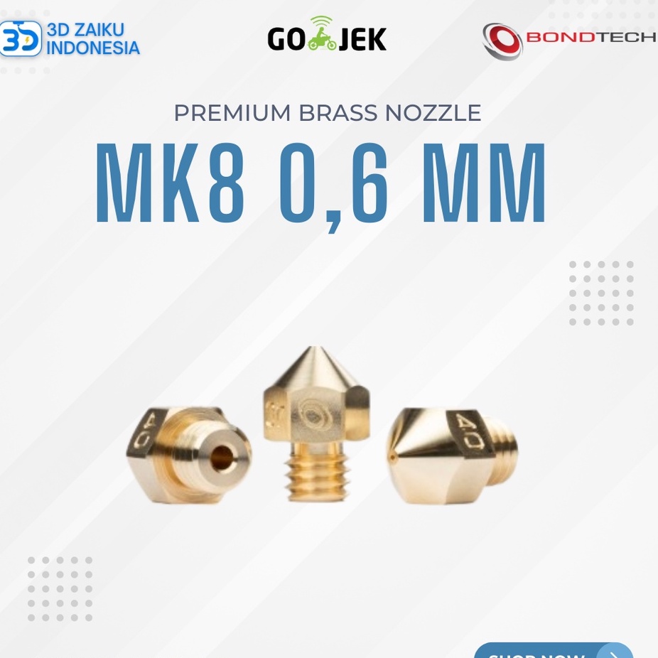 Original Bondtech MK8 Premium Brass Nozzle 0,6 mm