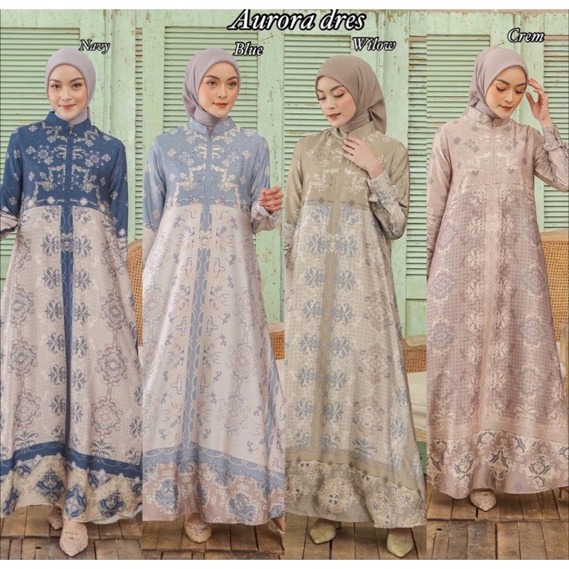 Gamis Aurora M/L/XL/XXL Gamis Kondangan Gamis Seragam Pesta