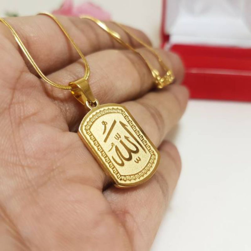 KALUNG TITANIUM MODEL BELUT LIONTIN LAFAZ / KALUNG EMAS TITANIUM