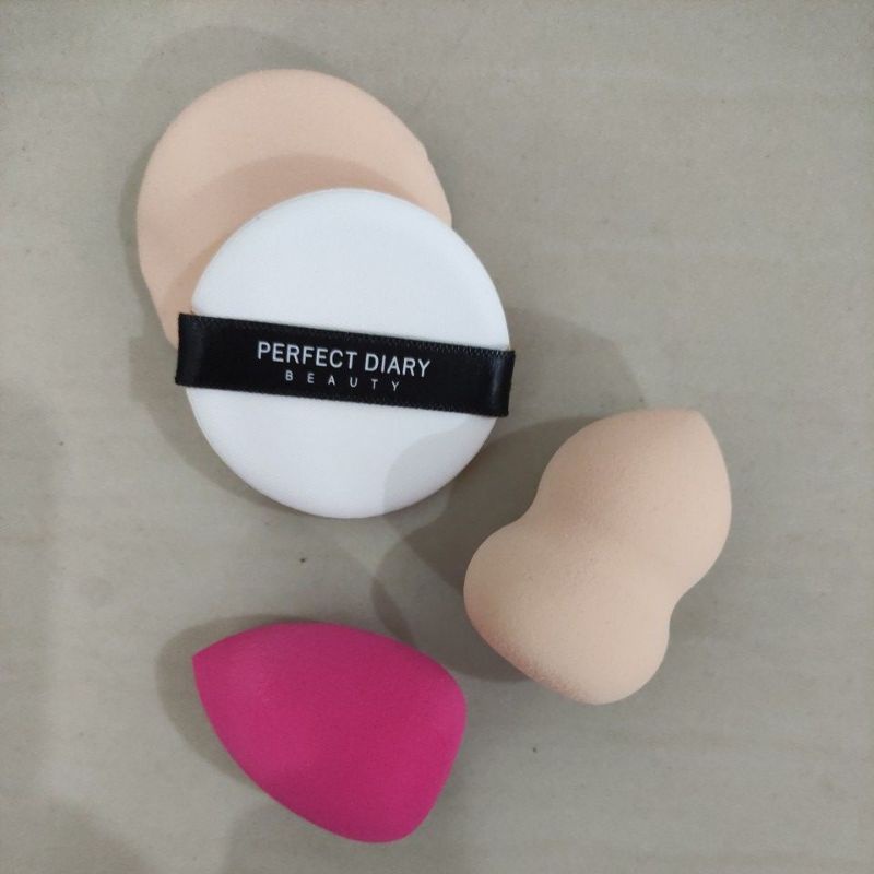 [BB+C] Spons Wajah Beauty Blender + Cushion Bedak - Sponge Make Up Powder Puff Set Isi 2