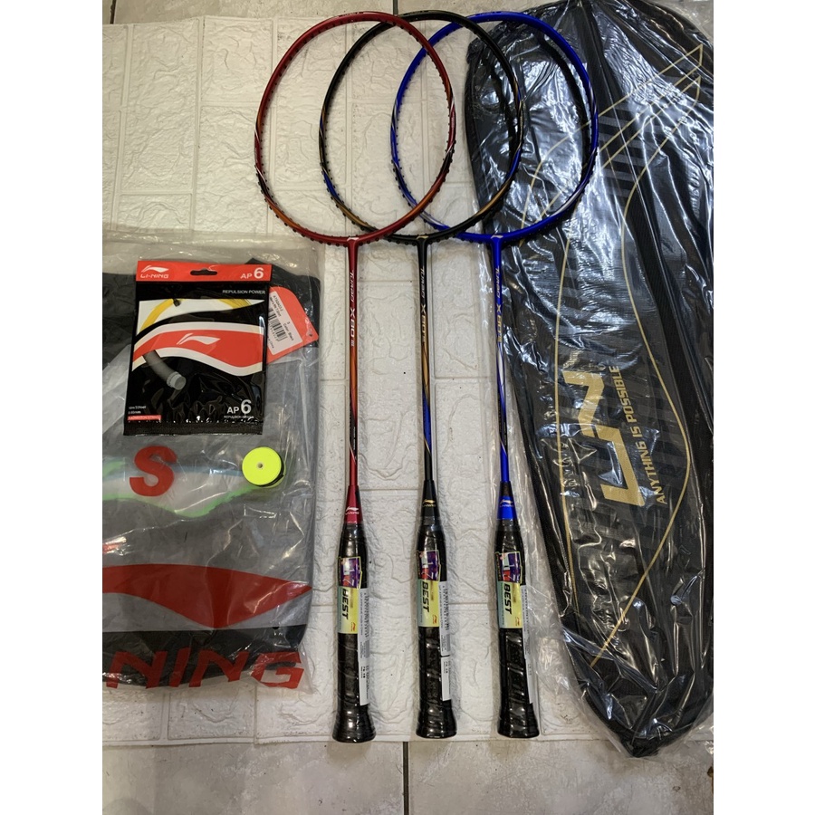 Raket Badminton LINING TURBO X 80 Gen III/Turbo x80 III KOMPLIT ORI