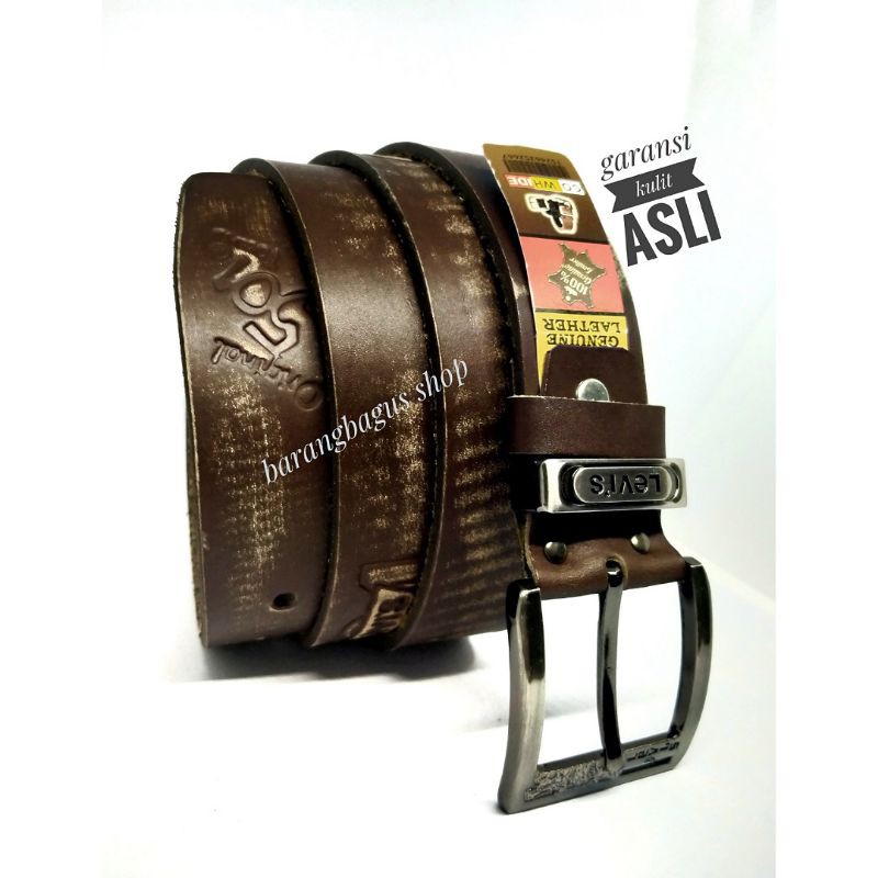 Ikat pinggang sabuk belt gesper pria kulit garansi full kulit asli