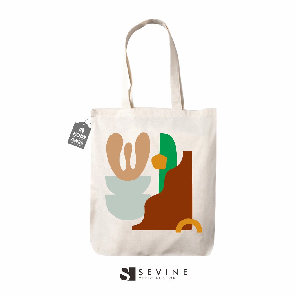 Sevine Tote Bag Resleting Tas Wanita Totebag Nordic Face Series - AWS
