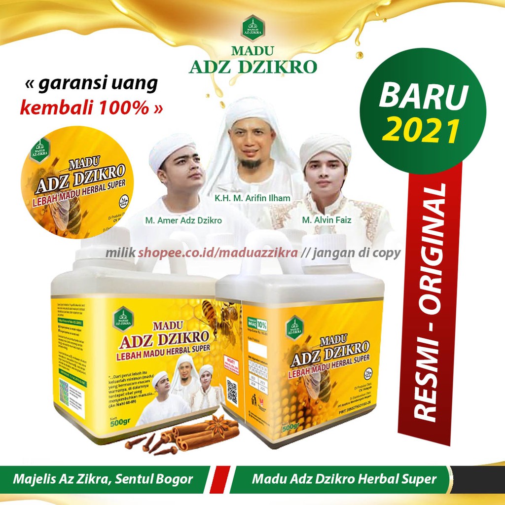 RESMI MADU ADZ DZIKRO Asli Herbal Super Manis Az Zikra Azzikra Azikra Kemasan Baru