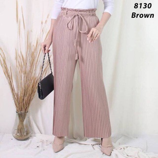  Celana  Kulot Plisket  Ikat Tali  Pinggang Premium Shopee 