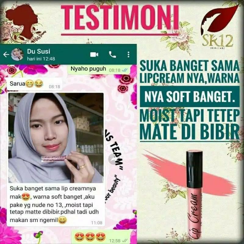 LIP CREAM 13 NUDE SR12 / LIPCREAM BPOM BEBAS PARABEN / MOIST LEMBUT TIDAK KERING DIBIBIR