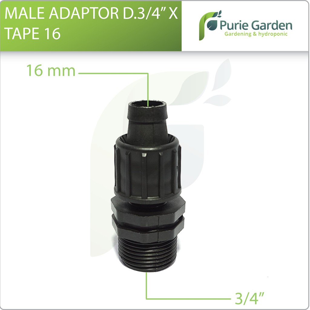 Male Adaptor D. 3per4 X Tape 16 Irritec