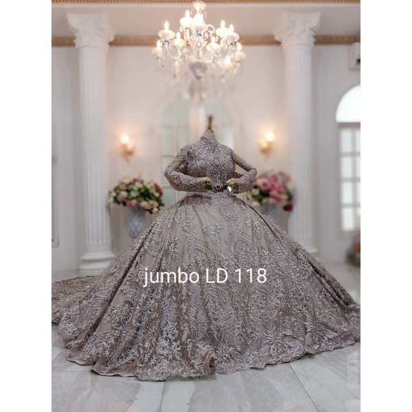 GAUN PENGANTEN BERRBY JUMBO  /GAUN BEREREKOR XXL//GAUN UKURAN BESAR//GAUN WEDDING BIG SIZE//GAUN MODERN UKURAN BESAR