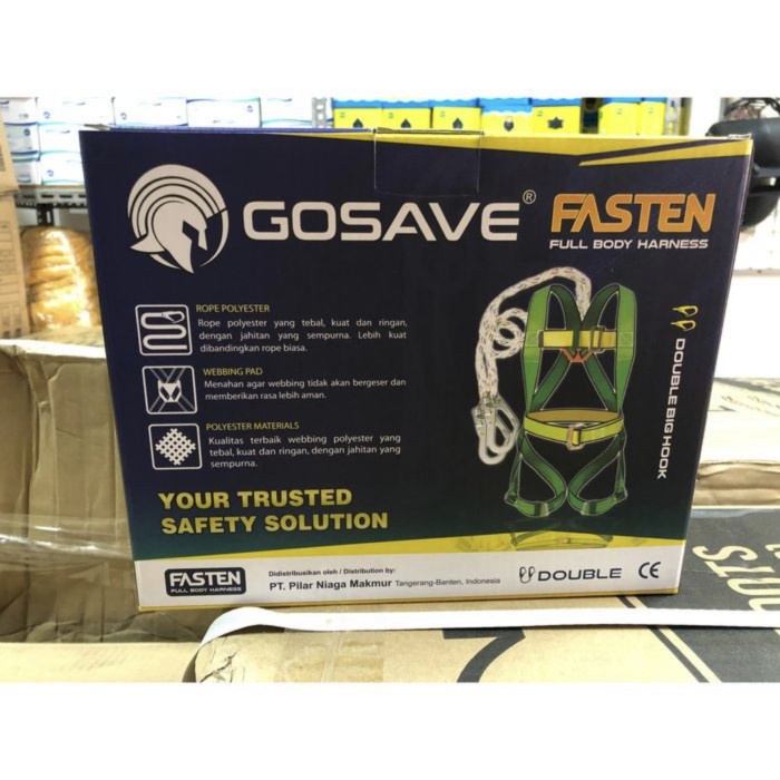 GOSAVE FASTEN FULL BODY HARNESS DOUBLE BIG HOOK WITH WEBBING PAD