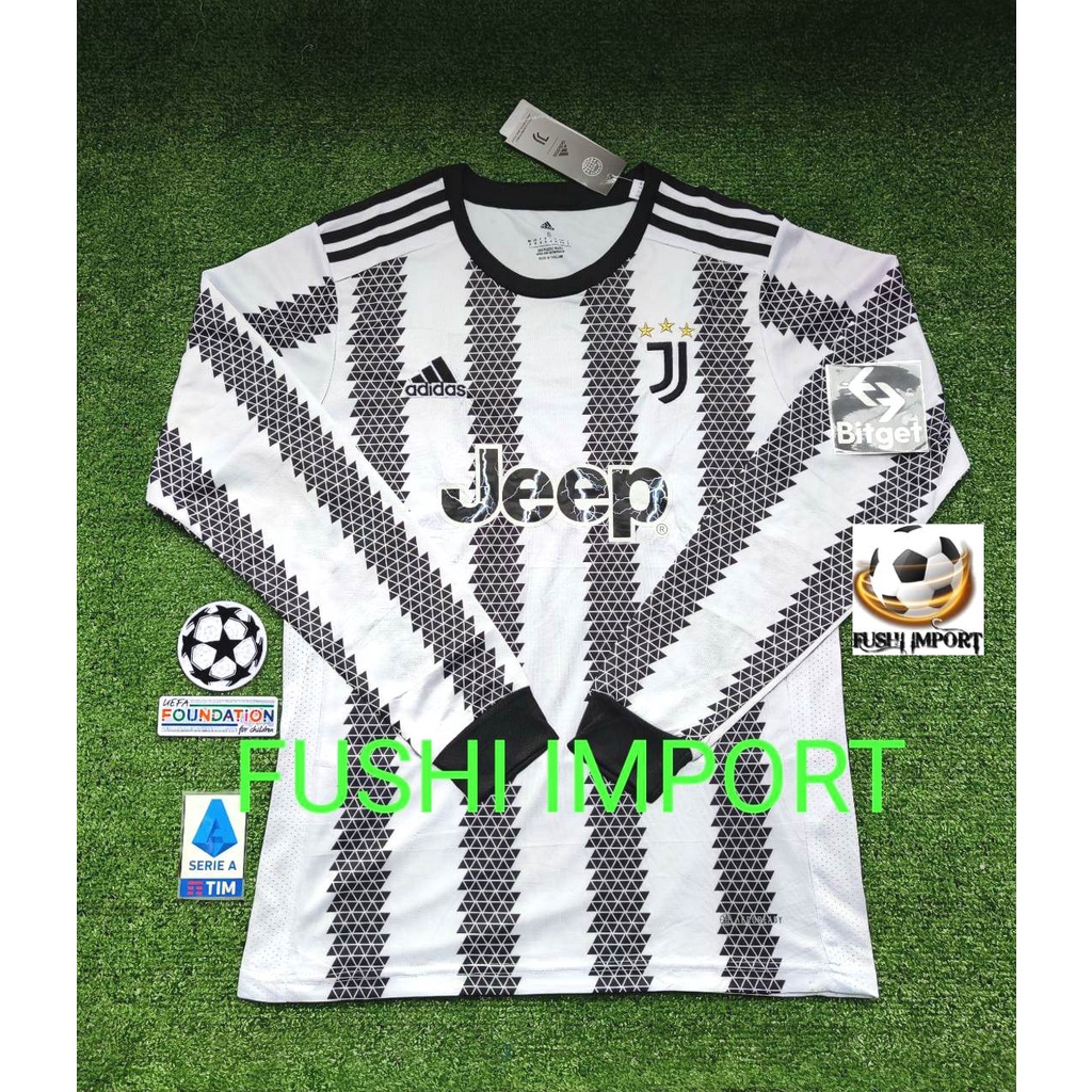 Jersey Baju Bola Juventus Home 2022 2023 Lengan Panjang Long Sleeve Grade Ori