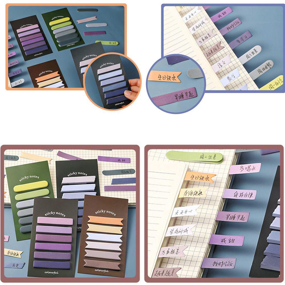 TOP 120lembar Index Memo Pad Perlengkapan Sekolah Warna Morandi ​Kawaii Diposting Lengket ​Nota
