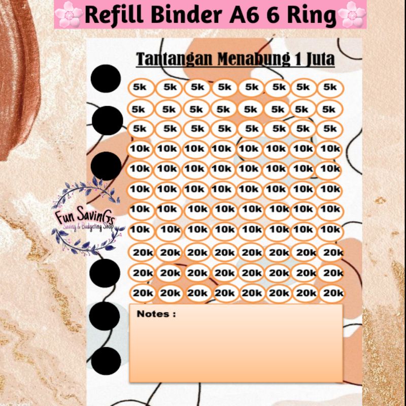 [FUN] Isi Binder A6 6 Ring | Tantangan Menabung 1 Juta | Refill Binder | Saving 1 Juta Challenge | B