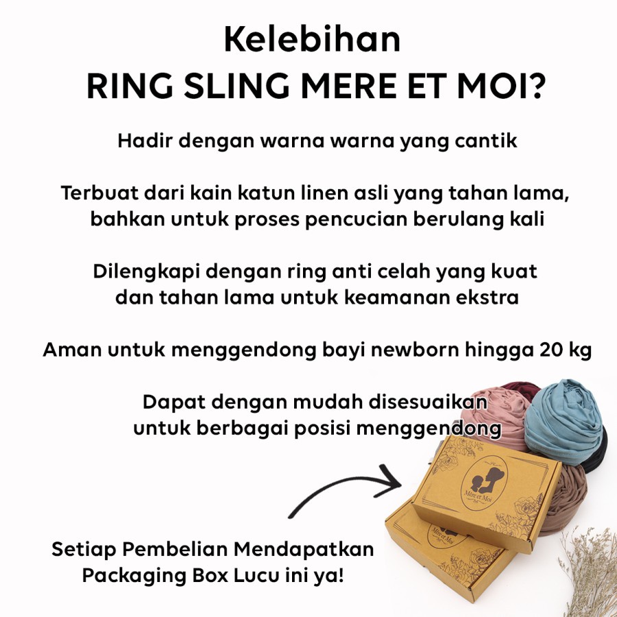 Mere - Gendongan Ring Sling Tanpa Celah Mere et Moi / Ring Sling Multifungsi