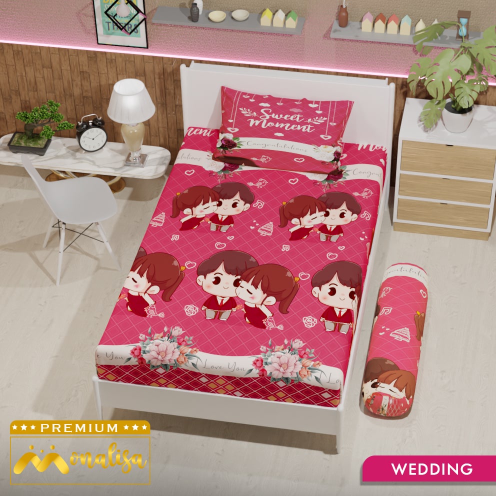 Monalisa Premium Sprei Uk 90/100/120 - Wedding