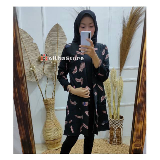 MALAUNI LONG CARDIGAN / CARDIGAN BULU / CARDIGAN MOTIF / EMILY LONG KIMONO