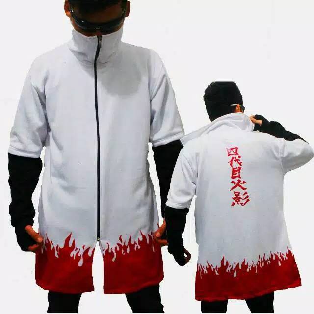 jubah  anime naruto hokage putih kerah