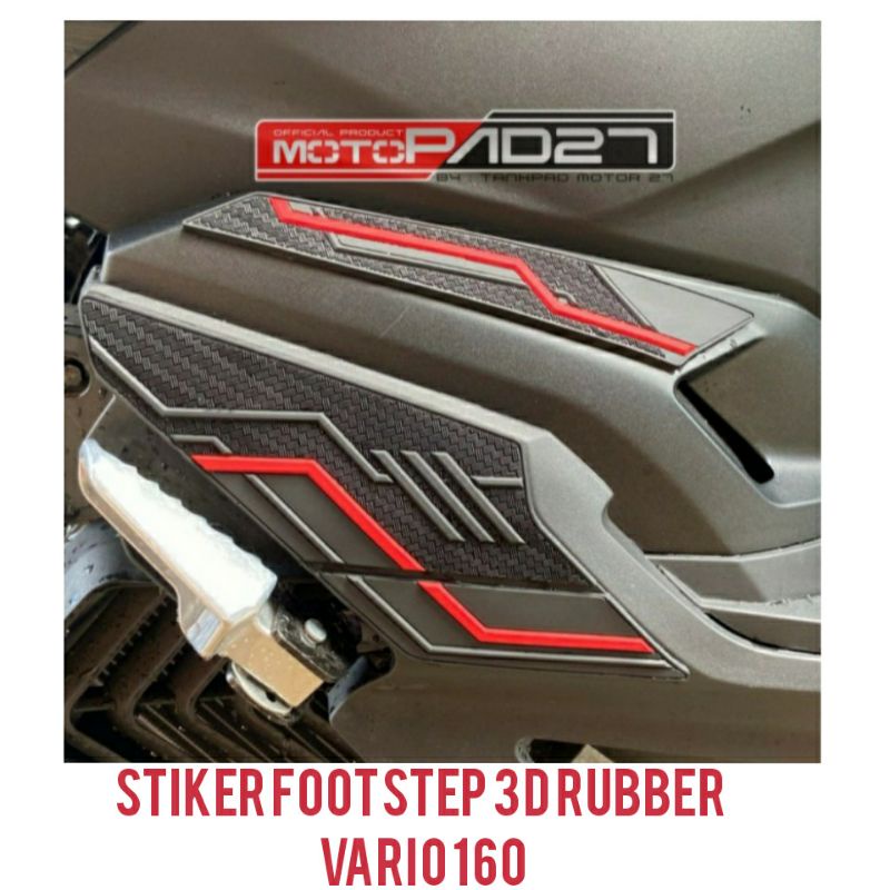 Stiker footstep Vario 160 3D Bahan karet Rubber Premium