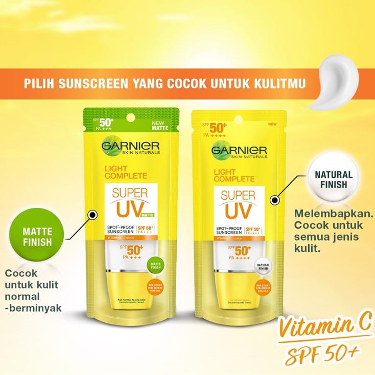 Garnier Light Complete Super Uv Spot-Proof Sunscreen Spf 50+ Pa+++ 30 Ml Natural | Matte Finish Bpom
