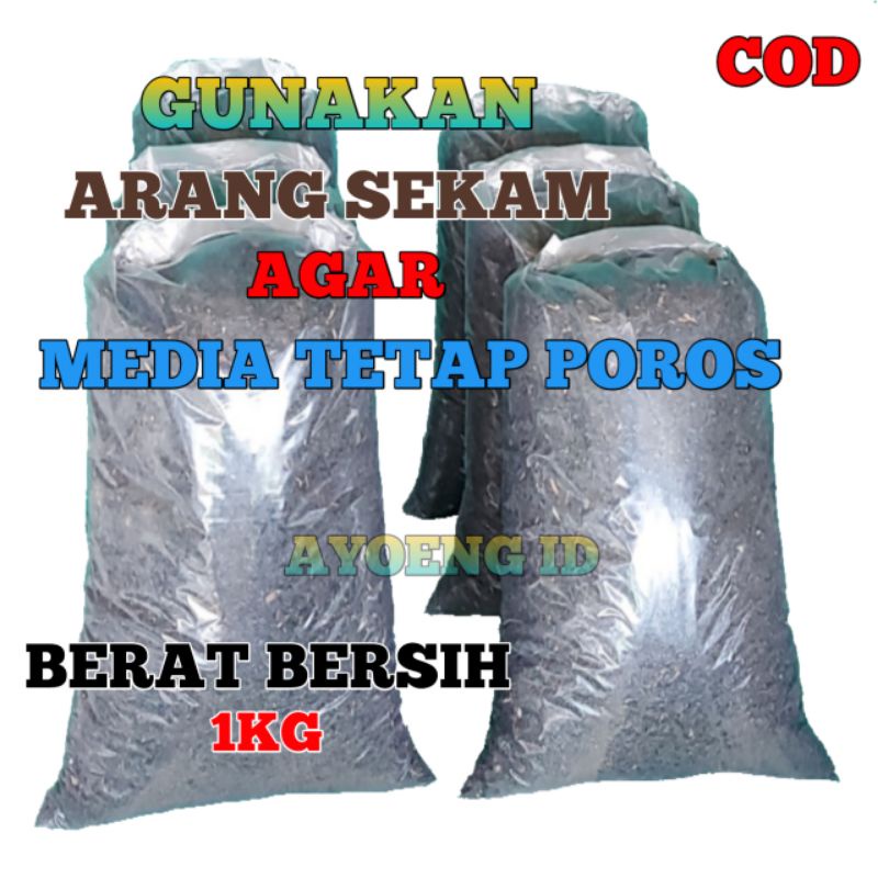 Arang sekam bakar 1kg murni Best Seller