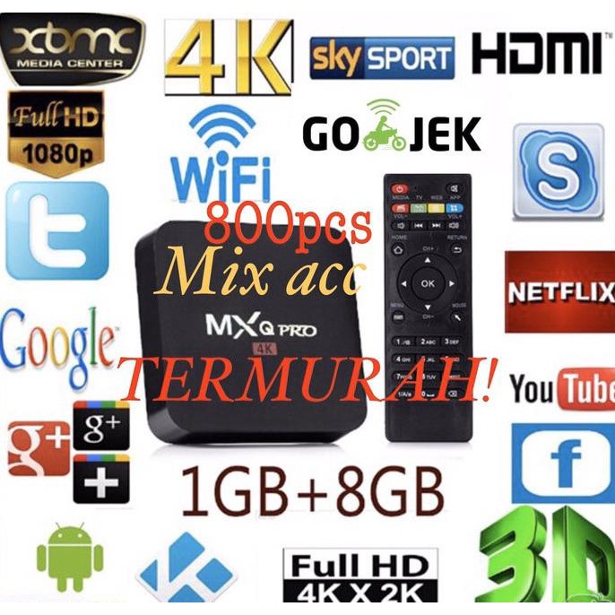 TV Box Android Smart MXQ 4K RK3229 1G/8G H.264/H.265