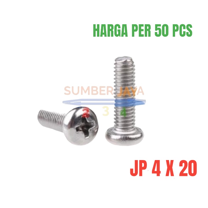 BAUT JP 4 X 20 PUTIH PER 50 PCS