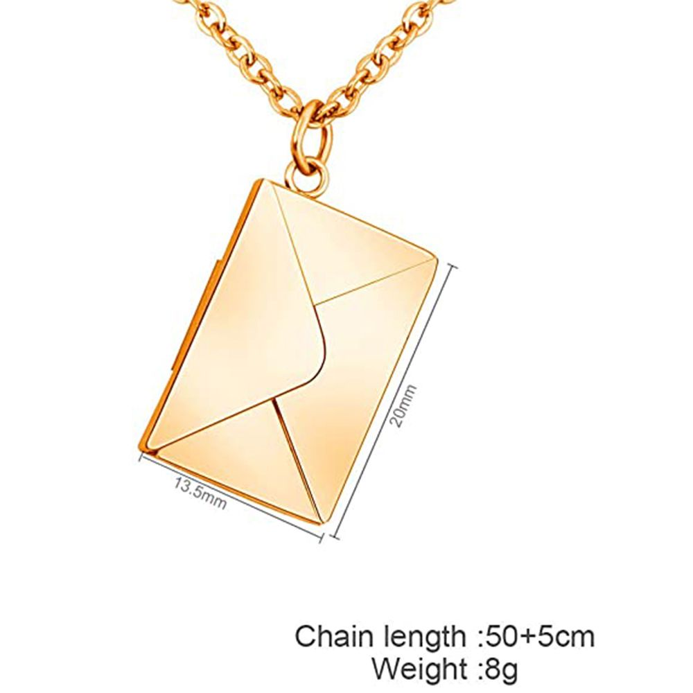 Chookey Kalung Rantai Dengan Liontin Locket Amplop Motif Ukir Pesan Rahasia Untuk Hadiah Valentine