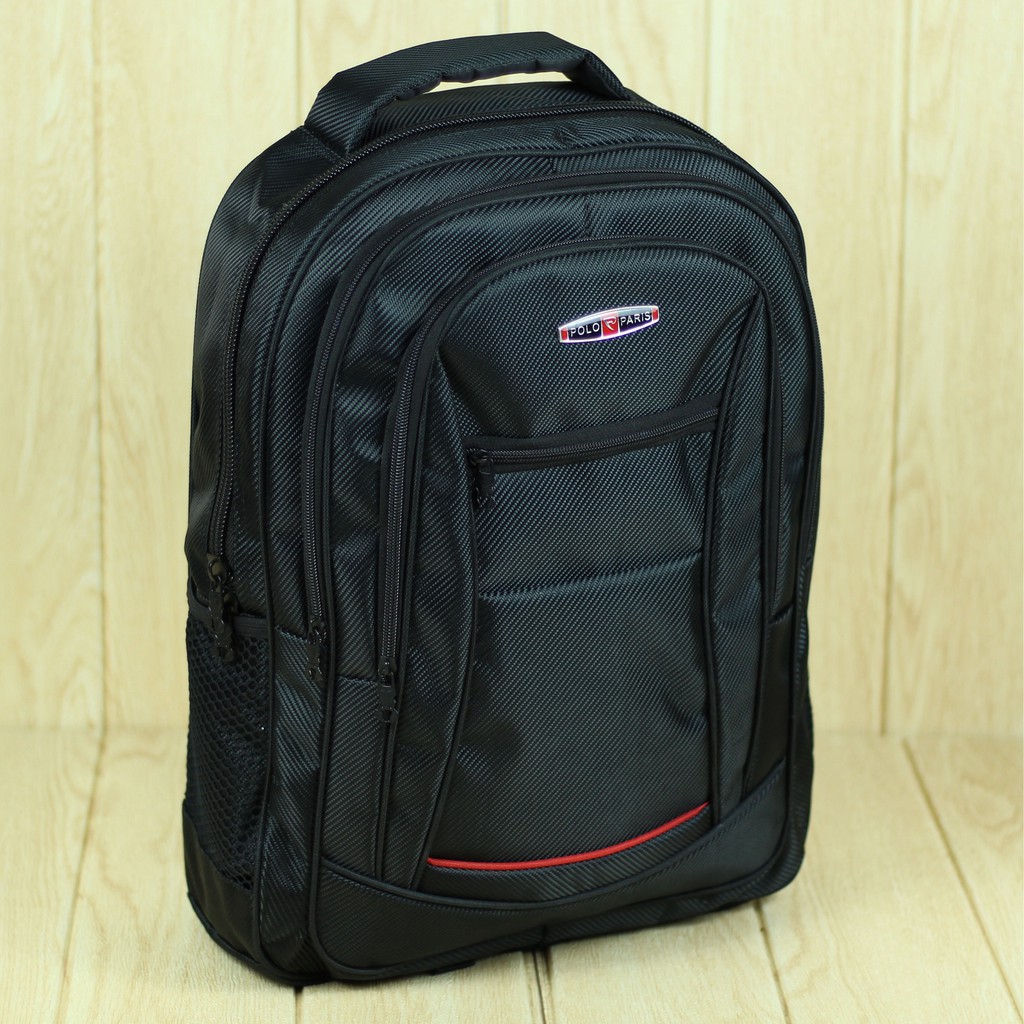 Tas Punggung Pria Polo Hitam Tebal Ransel Sekolah Awet Harga Murah Bonus Raincover Backpack Pria Wanita Tas Polo Laptop Kuat