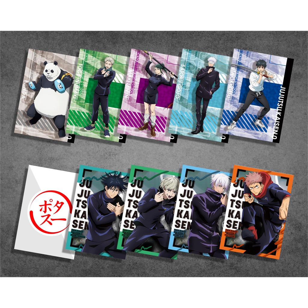 Kolesksi Poster Anime Jujutsu Kaisen A - Itadori Fushiguro Gojo Sukuna Maki Inumaki Nanami Yuuta - Size A4+