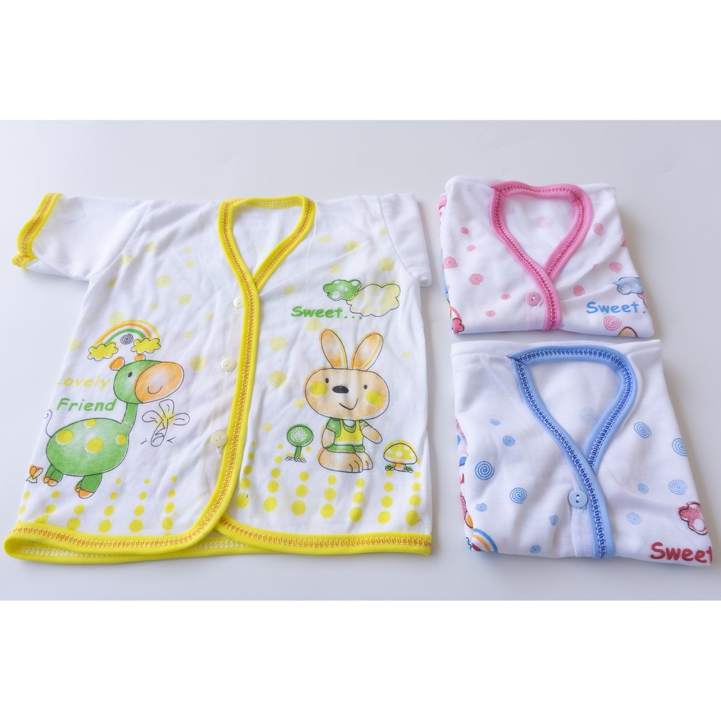 3Pcs Baju Bayi lengan Pendek newborn baju pendek