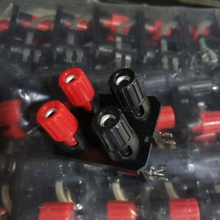 Terminal speaker tapal kuda 4 pin / Terminal speaker amply merah hitam