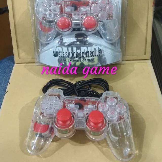 STIK PC SINGLE TRANSPARAN  / GAMEPAD USB PC TRANSPARAN LAMPU