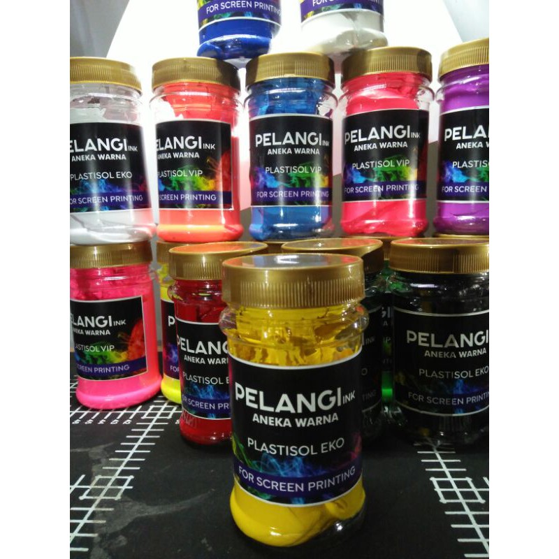 kuning 200 gram eko cat tinta sablon plastisol yellow cocok utk meja sablon manual thailand portable