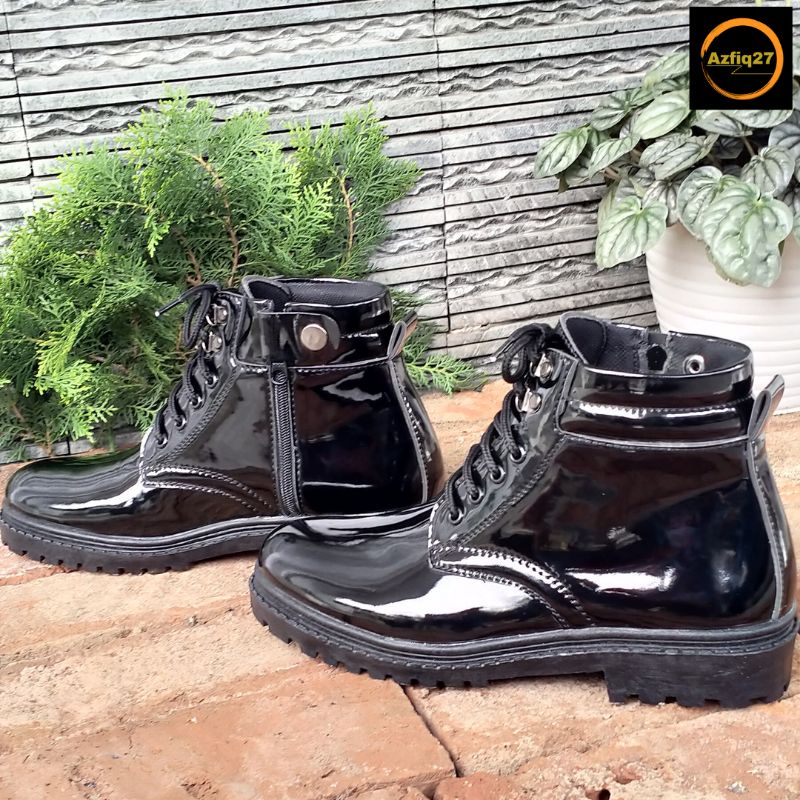 Sepatu Pdh Tni Polri Security Basarnas Terbaru 100% Original Mengkilap Resleting Sol Garuda Merk Azfiq27 #1