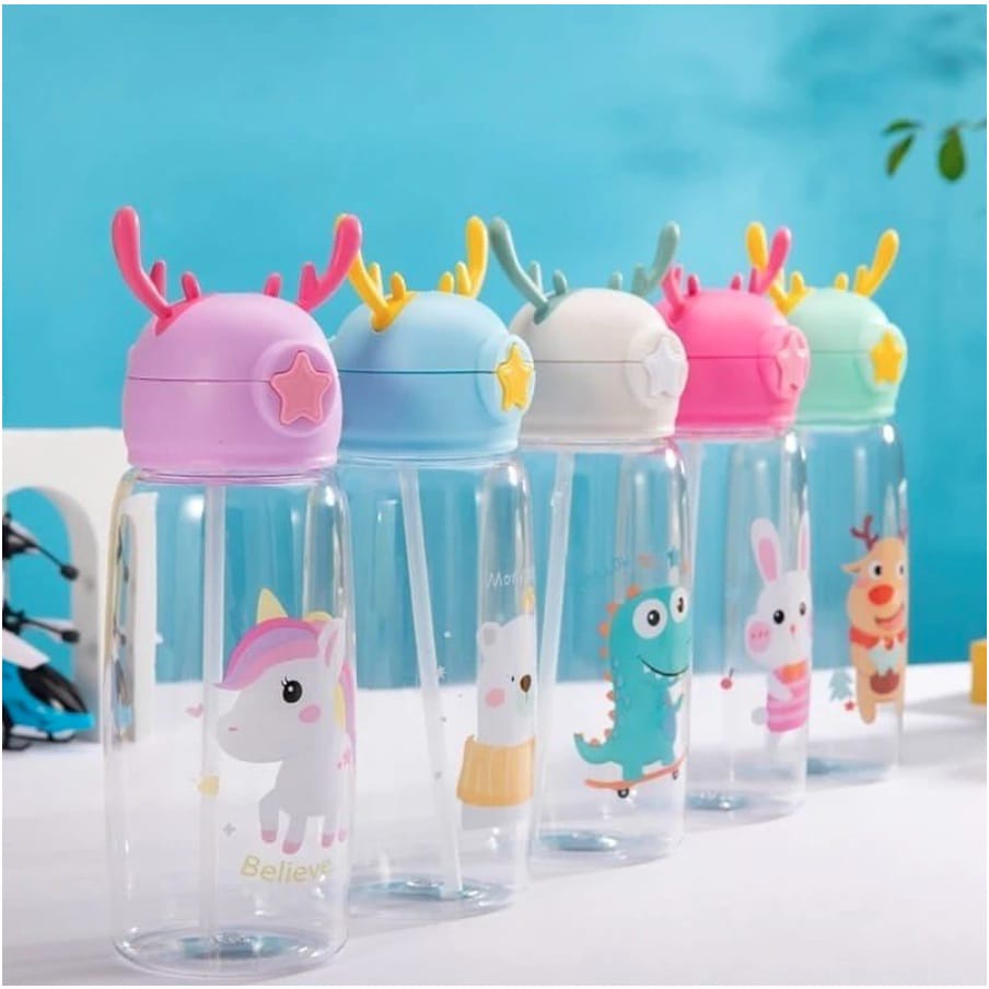 BOTOL MINUM VIRAL RUSA TALI / Botol Minum  SEDOTAN Anak / 700ML Tanduk Rusa NEW Cute Imoet / Botol BPA Free