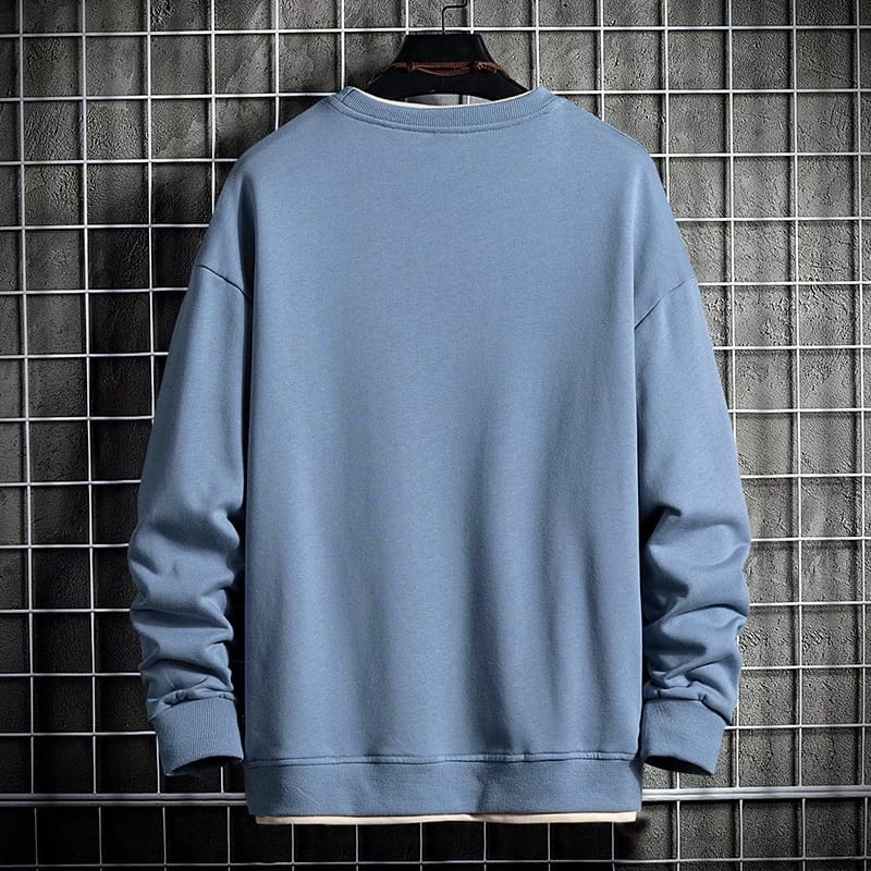 Sweater Crewneck Pria - THEO BASIC - Sweatershirt oblong bahan flece