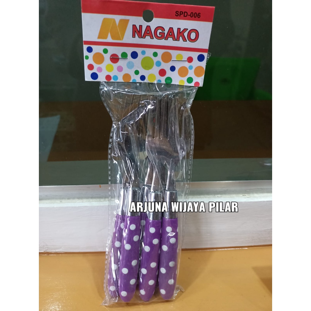 Sendok / garfu polkadot isi 6 pcs +bubblewrap