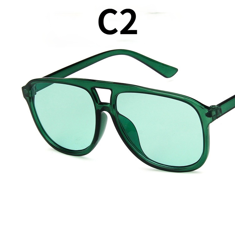 (YUZHU) COD Barat Mode Permen Warna Trend Hip Hop Oversized Bingkai Samudra Shades Wanita