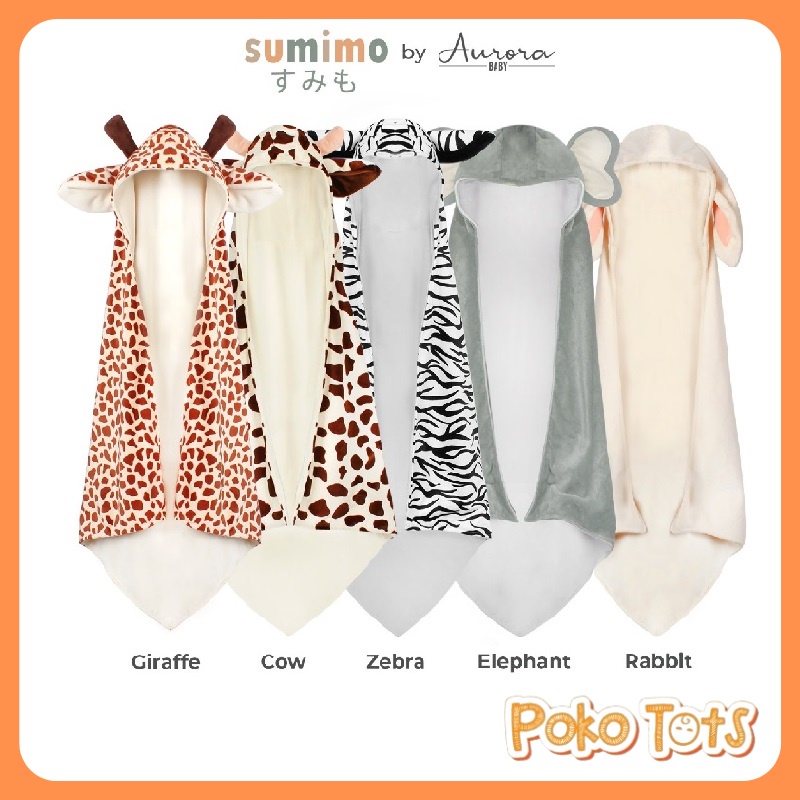 Sumimo Newborn Hoodie Blanket Baby Selimut Tidur Bayi Dilengkapi Dengan Topi Karakter Lucu WHS