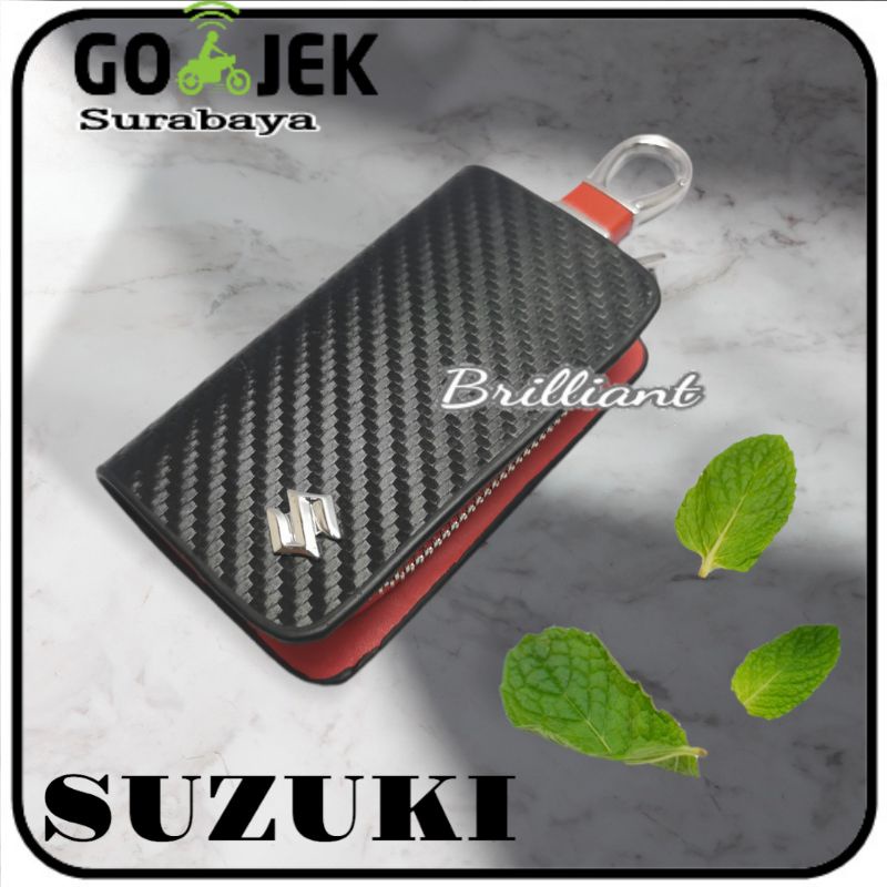 Dompet STNK Gantungan Stainlese Eclusive Model Karbon - Logo Mobil