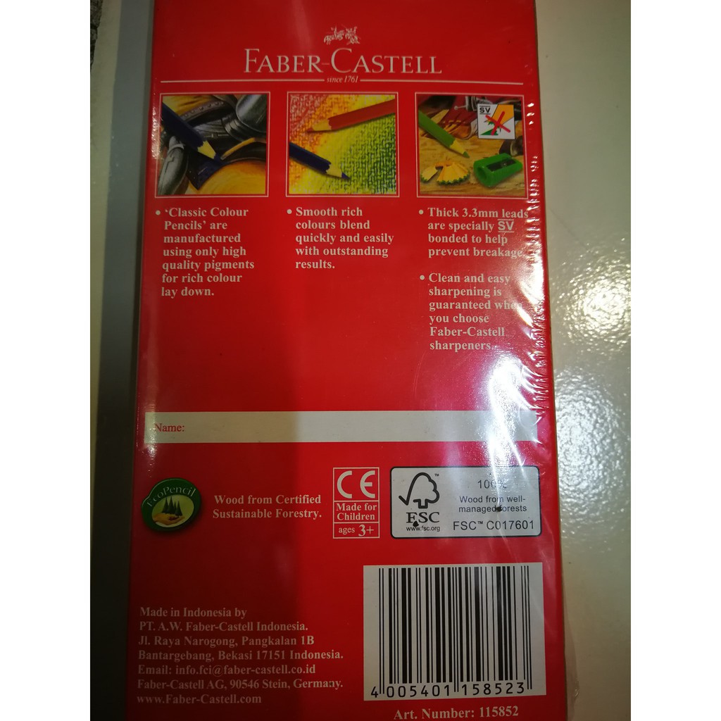 

PENSIL WARNA FABER CASTELL 12 WARNA / COLOURS