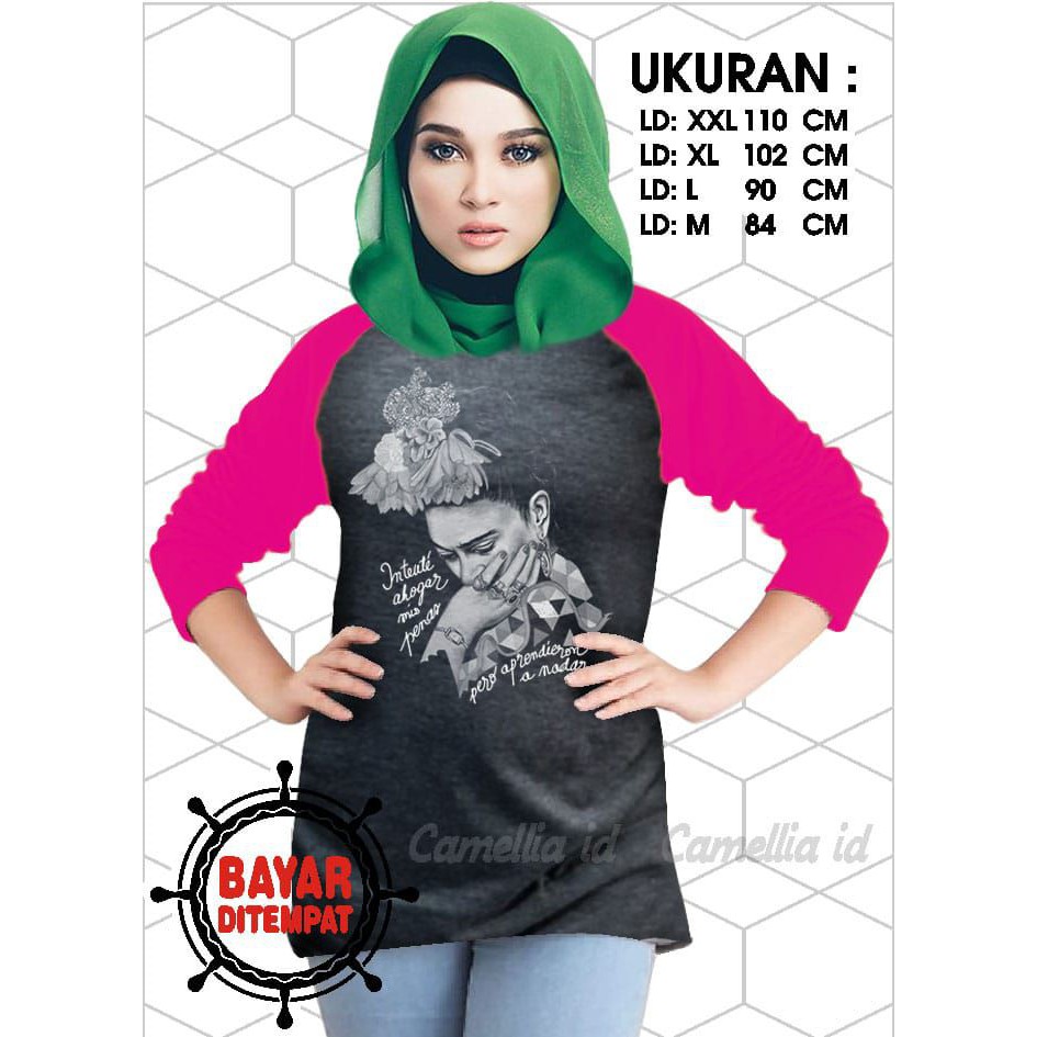 Kaos Raglan (MISS)/Kaos Wanita Lengan 3/4/ Kaos Wanita/ Kaos Cewek/ Kaos Oblong/Misty